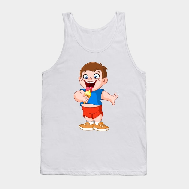 Kid eating icecream Tank Top by DigiToonsTreasures